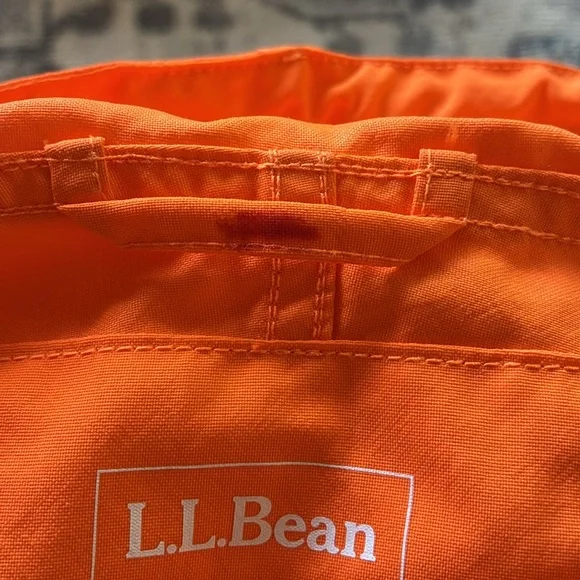 LL Bean Blaze Orange Nylon Hooded Jacket Windbreaker Size Large Regular - Picture 4 of 10